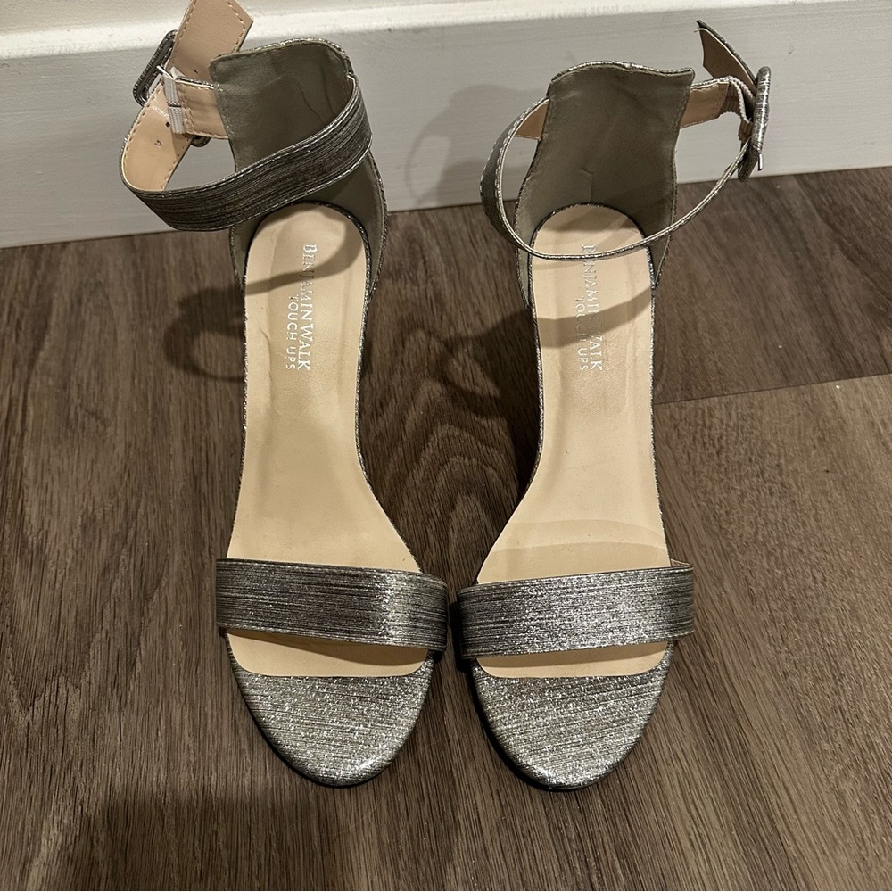 Benjamin Walk Shimmering Silver Heels - Picture 5 of 11